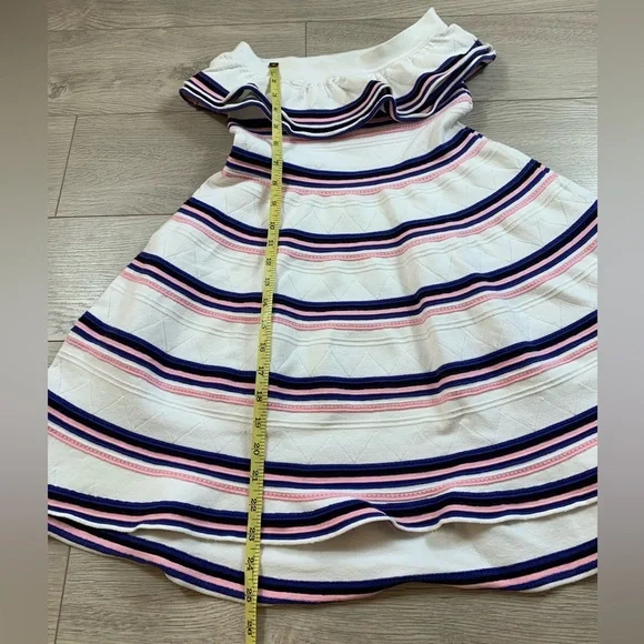 MSGM Stripe Strapless Ruffle Mini Dress - Picture 13 of 14